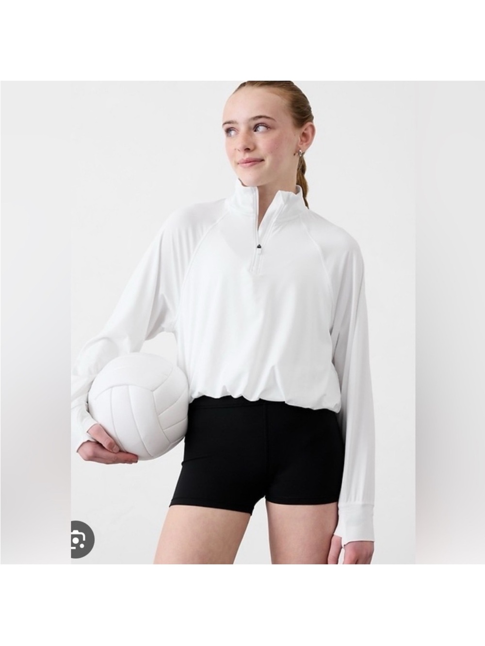NWT Athleta Girl White Flow With It Popover XXL/16